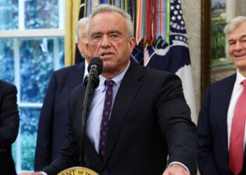 Secretary of Health and Human Services Robert F. Kennedy Jr. speaks after President Donald Trump announced a deal with Pfizer to lower Medicaid drug prices in the Oval Office of the White House on Sept. 30, 2025, in Washington, D.C.