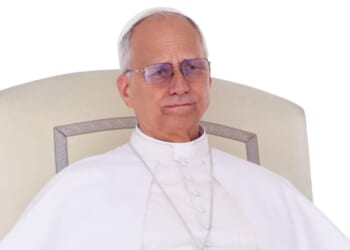 Pope Leo XIV attends the Jubilee of Catechists audience in St. Peter's Square in Vatican City on Saturday.
