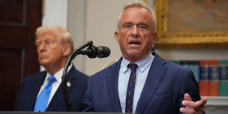 Health and Human Services Secretary Robert F. Kennedy Jr., joined by President Donald Trump, delivers an announcement on “significant medical and scientific findings for America’s children” in the Roosevelt Room of the White House on Sept. 22, 2025, in Washington, D.C.