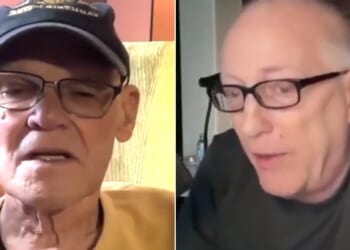 Conservative commentator and cartoonist Scott Adams, right, was repulsed by Democratic political consultant James Carville, left, who shared his fantasy about Trump "collaborators" being marched down Pennsylvania Avenue with shaven heads and orange "pajamas," "And the public should be invited to spit on them."