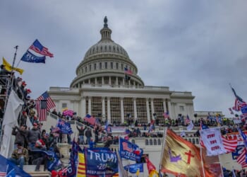 Supporters of President Trump gather outside the U.S. Capitol in Washington, D.C., on Jan. 6, 2021.