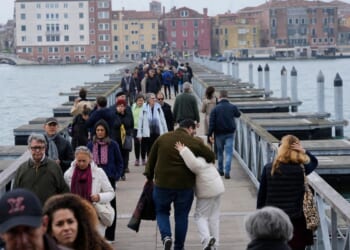 Venice revives a quarter-mile floating bridge to island cemetery for All Souls' Day mourners