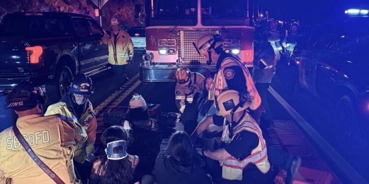 19 hospitalized after bus overturns on a California highway