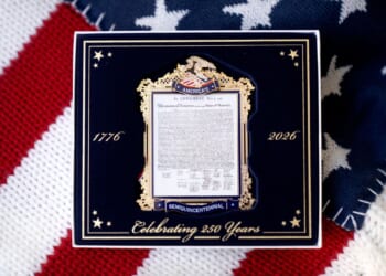 America will celebrate its 250th birthday next year. There is a commemorative ornament for it