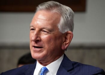 Sen. Tommy Tuberville questions U.S. President-elect Donald Trump's nominee for Secretary of Defense Pete Hegseth during his Senate Armed Services confirmation hearing on Capitol Hill in Washington, D.C., on Jan. 14.
