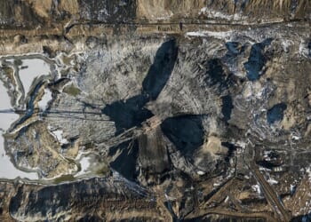 A drag-line excavator mines rare earth materials in Zhytomyr, Ukraine, on Feb. 25.