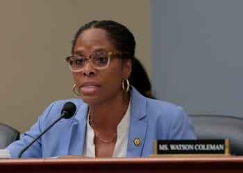 Rep. Stacey Plaskett, a Democrat delegate from the U.S. Virgin Islands, speaks during a mark up meeting with the House Budget Committee on Capitol Hill on May 16, 2025, in Washington, D.C.