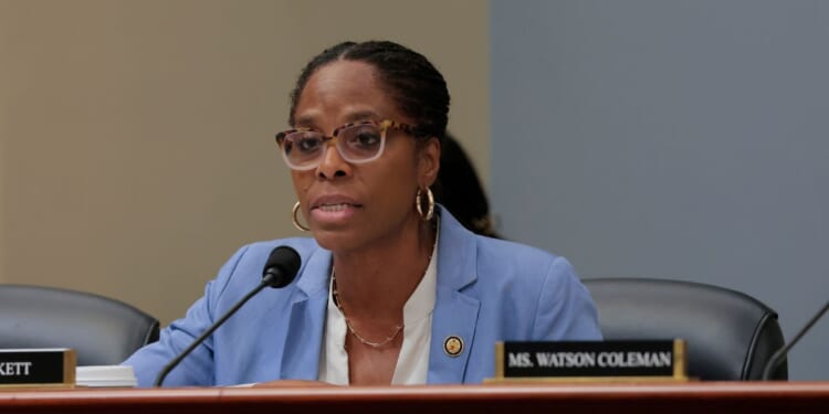 Rep. Stacey Plaskett, a Democrat delegate from the U.S. Virgin Islands, speaks during a mark up meeting with the House Budget Committee on Capitol Hill on May 16, 2025, in Washington, D.C.