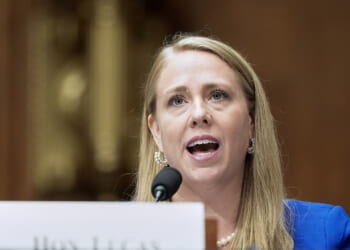 Andrea Lucas, nominee to be a member of the Equal Employment Opportunity Commission, testifies during a Senate Health, Education, Labor, and Pensions Committee hearing on June 18, 2025, on Capitol Hill in Washington, D.C.