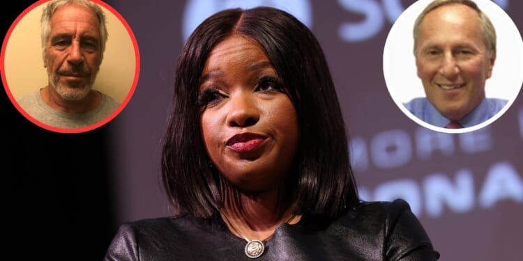 Rep. Jasmine Crockett, a Texas Democrat, has egg on her face after confusing New York neurosurgeon Jeffrey Epstein, top right, with the notorious convicted pedophile Jeffrey Epstein, top left.