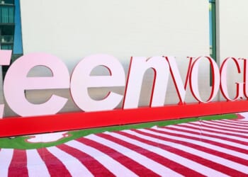 Teen Vogue signage is seen during the 2025 Teen Vogue Summit at NYA WEST on Sept. 20, 2025, in Los Angeles, California.