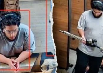 Photos released by the FBI show one of the two 20-year-old suspects, identified as Mohamed Ali, at a Michigan shooting range.