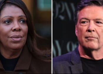 New York Attorney General Letitia James, left; former FBI Director James Comey, right.