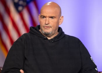 Sen. John Fetterman during the sixth installment of The Senate Project moderated by Fox News anchor Shannon Bream at the Edward M. Kennedy Institute for the United States Senate on June 2, 2025, in Boston, Massachusetts.