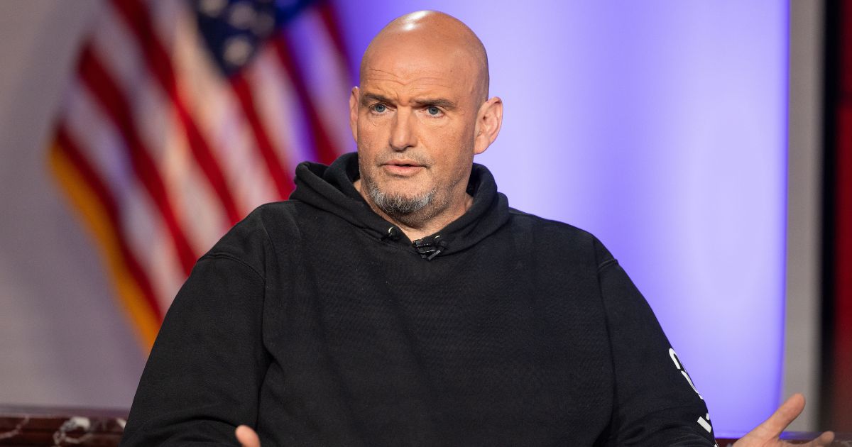 Sen. John Fetterman during the sixth installment of The Senate Project moderated by Fox News anchor Shannon Bream at the Edward M. Kennedy Institute for the United States Senate on June 2, 2025, in Boston, Massachusetts.