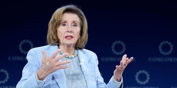 Rep. Nancy Pelosi, Speaker Emerita, speaks onstage during the 2025 Concordia Annual Summit at Sheraton New York Times Square on Sept. 23, 2025, in New York City.