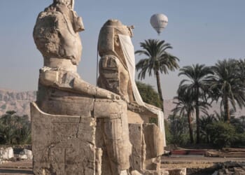 Egypt reveals restored colossal statues of pharaoh in Luxor