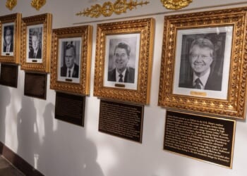 Trump adds plaques to White House presidential portraits criticizing Biden, Obama, Bush and Clinton