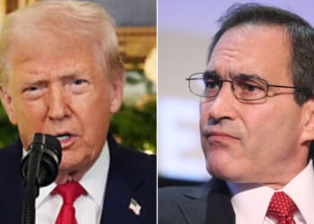 CNBC's RIck Santelli, seen right in a 2010 photo, seemed surprised by President Donald Trump's successes with the economy.