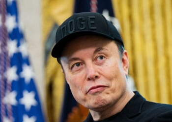 Elon Musk looks on during a news conference with President Donald Trump in the Oval Office of the White House in Washington, D.C., on May 30, 2025.