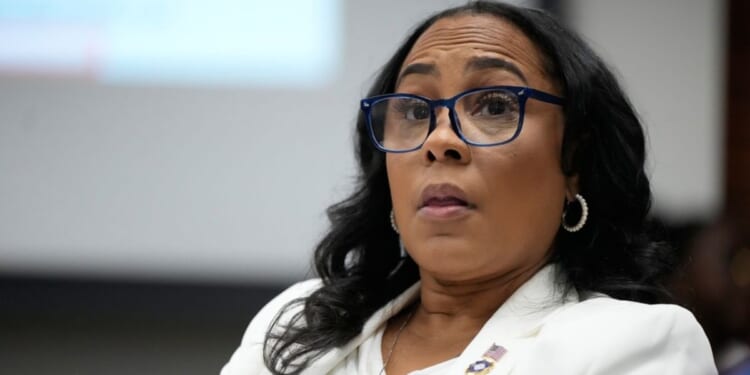 Fulton County District Attorney Fani Willis is questioned Wednesday at the Georgia State Capitol in Atlanta by a Georgia State Senate panel about her prosecution of President Donald Trump.