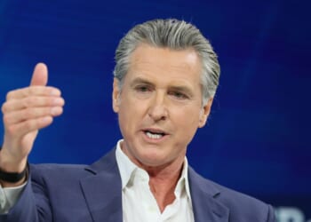 California Gov. Gavin Newsom speaks during the 2025 New York Times Dealbook Summit at Jazz at Lincoln Center on Dec. 3, 2025, in New York City.