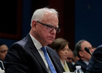 Minnesota Gov. Tim Walz listens during a hearing with the House Oversight and Accountability Committee at the U.S. Capitol on June 12, 2025, in Washington, D.C.