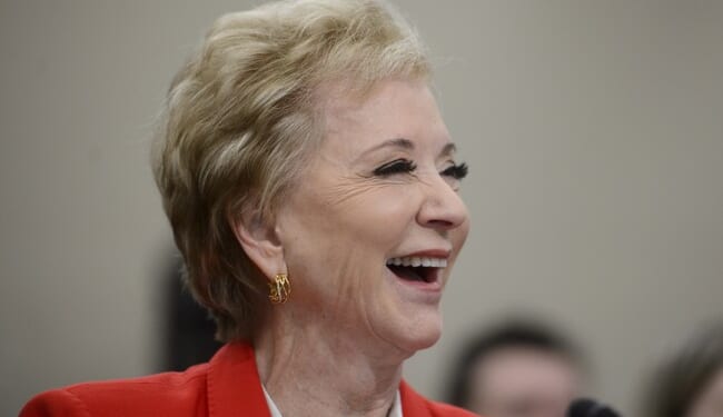 Secretary McMahon Gives Timmy Walz the DoEd Version of WWE's People's Elbow – HotAir