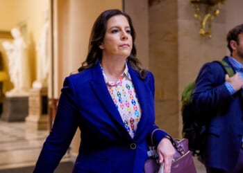 Rep. Elise Stefanik walks down Statuary Hall at the U.S. Capitol in Washington, DC on April 10, 2025.