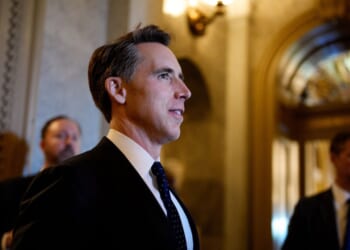 Sen. Josh Hawley walks out of the Senate Chamber of the U.S. Capitol Building on Oct. 1, 2025, in Washington, D.C.