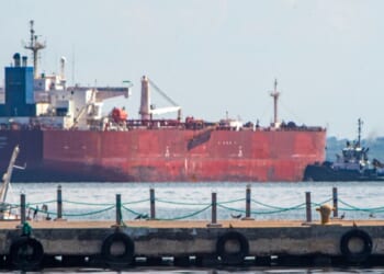 A crude oil tanker is anchored on Lake Maracaibo near Maracaibo, Zulia state, Venezuela, on Dec. 18, 2025.