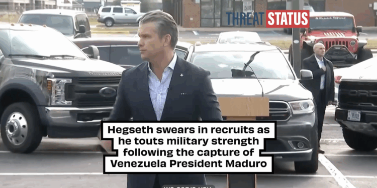 Hegseth touts U.S military strength during the Venezuela intervention while swearing in new recruits