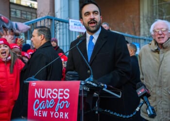 NYC Mayor Zohran Mamdani and Sen. Bernie Sanders rallying with nurses on ninth day of strike