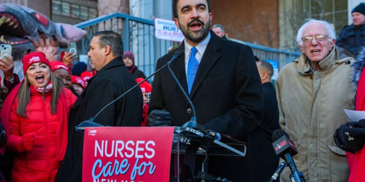 NYC Mayor Zohran Mamdani and Sen. Bernie Sanders rallying with nurses on ninth day of strike