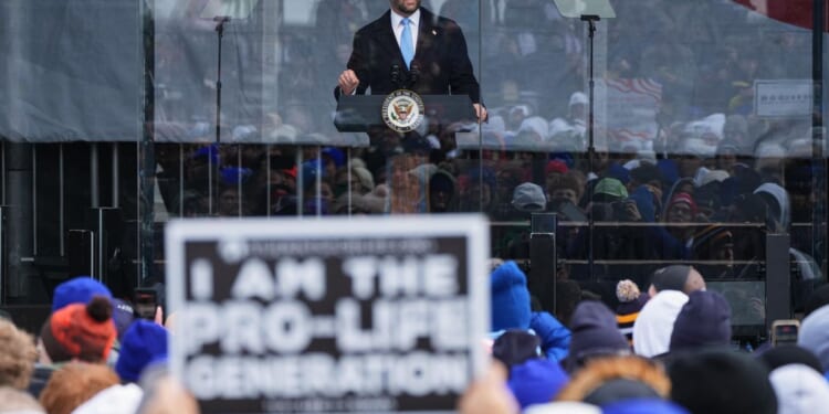 J.D. Vance touts the Trump administration's record against abortion at a Washington rally