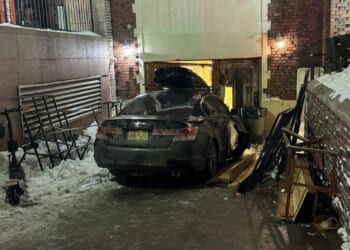 Chabad Lubavitch world headquarters in New York City rammed by car, damaging doors