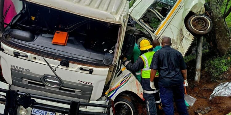 11 die in South Africa minibus and truck collision days after similar crash killed 14 children