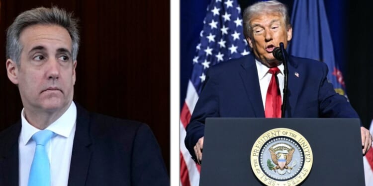 Michael Cohen, left, a former attorney for now-President Donald. President Donald Trup, right.