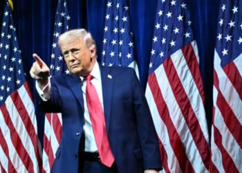 President Donald Trump departs after he delivered remarks at the House Republican Party member retreat at the Kennedy Center in Washington, D.C., on Jan. 6, 2026.