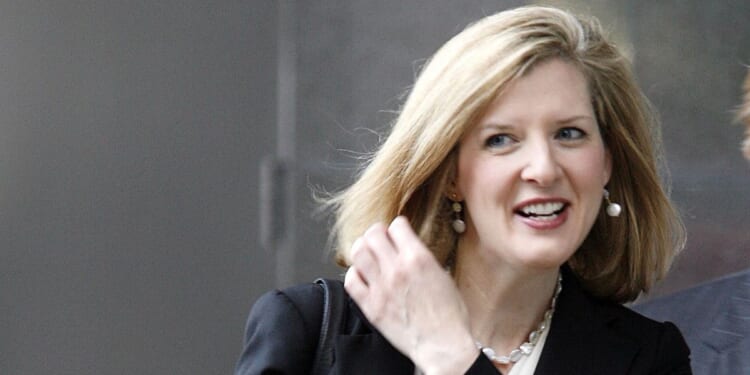 Prosecutor Kathryn Ruemmler arrives at the Bob Casey U.S. Courthouse for the fraud and conspiracy trial of former Enron executives Kenneth Lay and Jeff Skilling on May 15, 2006, in Houston, Texas.