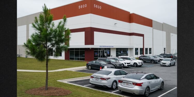 The new Fulton County Elections Hub and Operations Center is seen on Nov. 4, 2024, in Union City, Georgia.