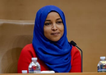 Rep. Ilhan Omar attends a field hearing at the Minnesota Senate Building on Jan. 16, 2026, in St Paul, Minnesota.