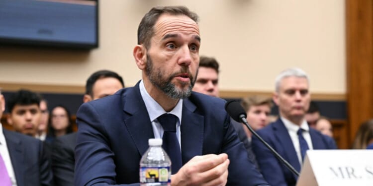 Former US special counsel Jack Smith testifies at a House Judiciary Committee hearing about his investigations into President Donald Trump on Jan. 22, 2026 in Washington, DC.