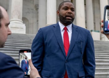Rep. Byron Donalds, a Florida Republican, speaks to reporters following a House vote in a November photo