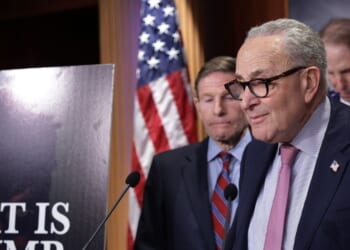 Senate Minority Leader Chuck Schumer speaks during a news conference at the U.S. Capitol on Dec. 16, 2025, in Washington, D.C.
