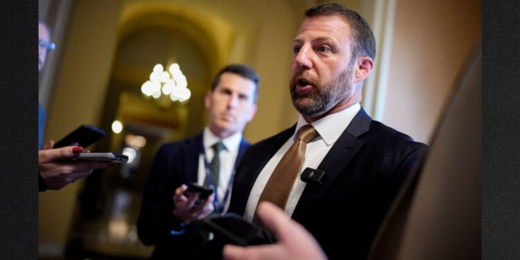 GOP Sen. Markwayne Mullin of Oklahoma, seen speaking to reporters in a file photo dated Oct. 15, provided some interesting behind-the-scenes information Wednesday about how Democrats behave in private, as opposed to what they say when the news cameras are rolling.