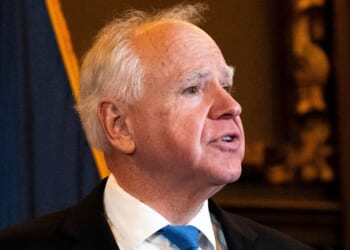 Minnesota Gov. Tim Walz, seen in a Jan. 5 photo, recorderd a rant against the Department of Homeland Security, but the production quality was so bad it reportedly had to be removed from YouTube.