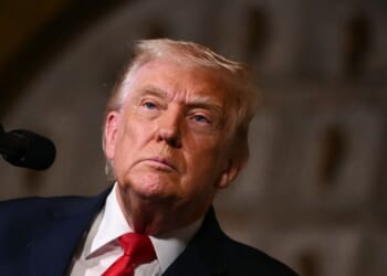 US President Donald Trump takes questions from journalists at Mar-a-Lago in Palm Beach, Florida, on December 22, 2025.