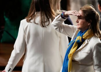 Women in white: Democratic Women's Caucus wears white at State of the Union
