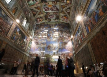 Michelangelo's 'The Last Judgment' undergoing restoration at the Vatican